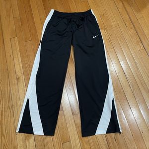 Nike Y2K Women Wide Leg Retro Athletic Pants Size Medium M Black White Panel NEW